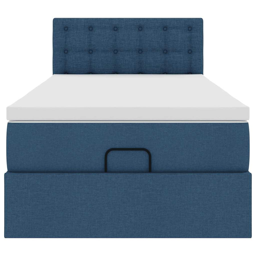 Ottoman bed met matras 90x190cm stof blauw