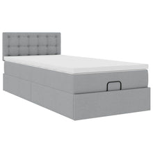 Ottoman bed met matras 90x200cm stof lichtgrijs