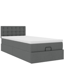 Ottoman bed met matras 90x200cm stof donkergrijs