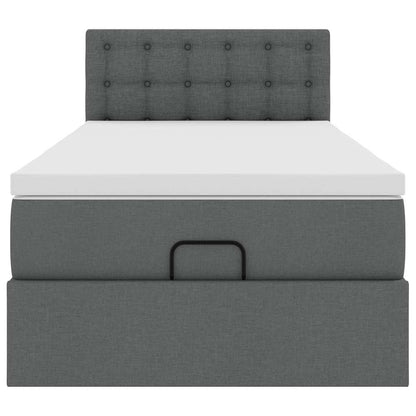Ottoman bed met matras 90x200cm stof donkergrijs