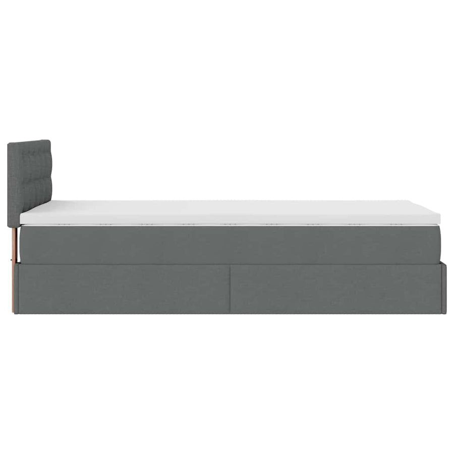 Ottoman bed met matras 90x200cm stof donkergrijs