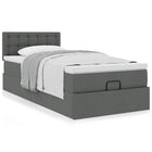 Bed with mattress 90x200 cm dark grey fabric