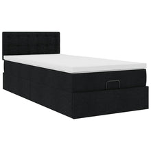 Ottoman bed met matras 90x200cm stof zwart
