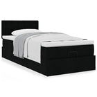 Bed met matras 90x200 cm stof zwart