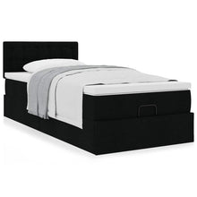 Ottoman bed met matras 90x200cm stof zwart