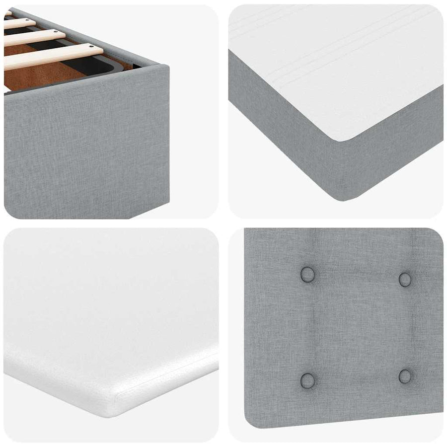 Ottoman bed met matras 100x200cm stof lichtgrijs