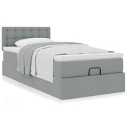 Bed met matras 100x200 cm lichtgrijs