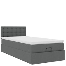 Ottoman bed met matras 100x200cm stof donkergrijs