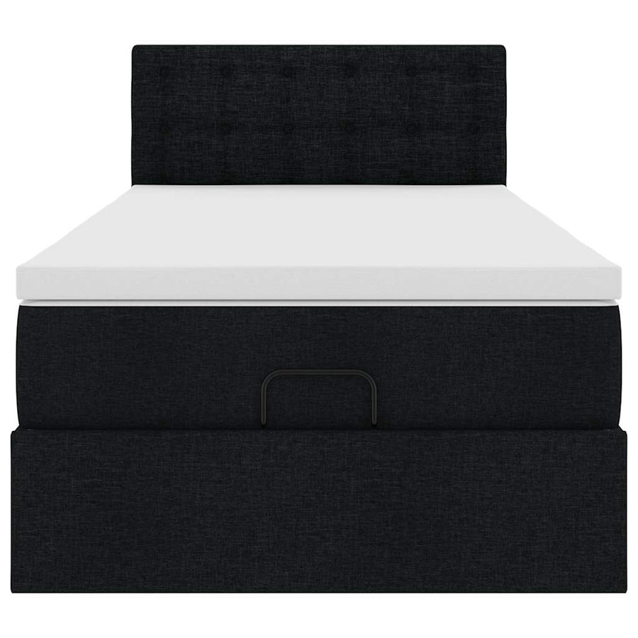 Ottoman bed met matras 100x200cm stof zwart