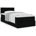 Bed with mattress 100x200 cm fabric black