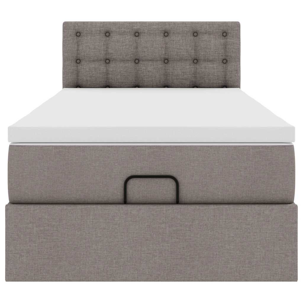 Ottoman bed met matras 100x200cm stof taupe
