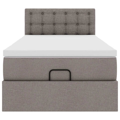 Ottoman bed met matras 100x200cm stof taupe