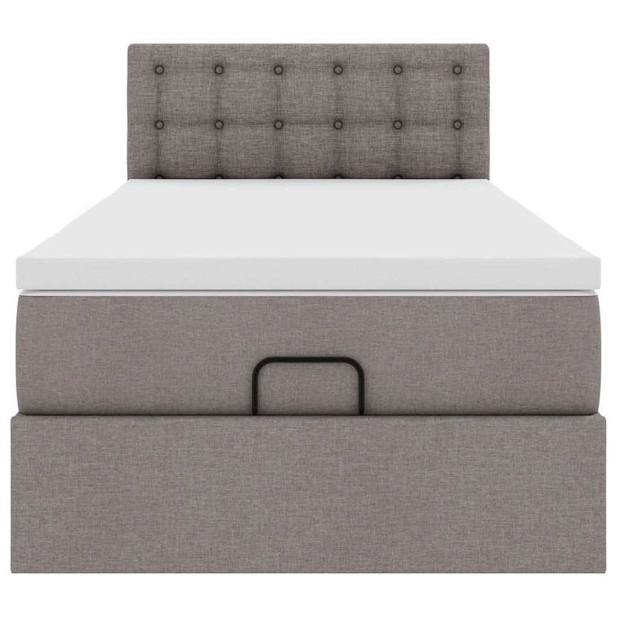Ottoman bed met matras 100x200cm stof taupe