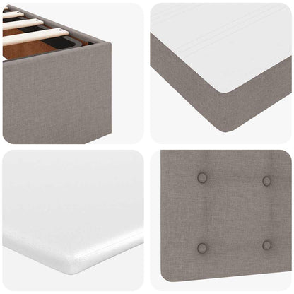 Ottoman bed met matras 100x200cm stof taupe