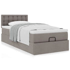 Bed with mattress 100x200 cm fabric taupe