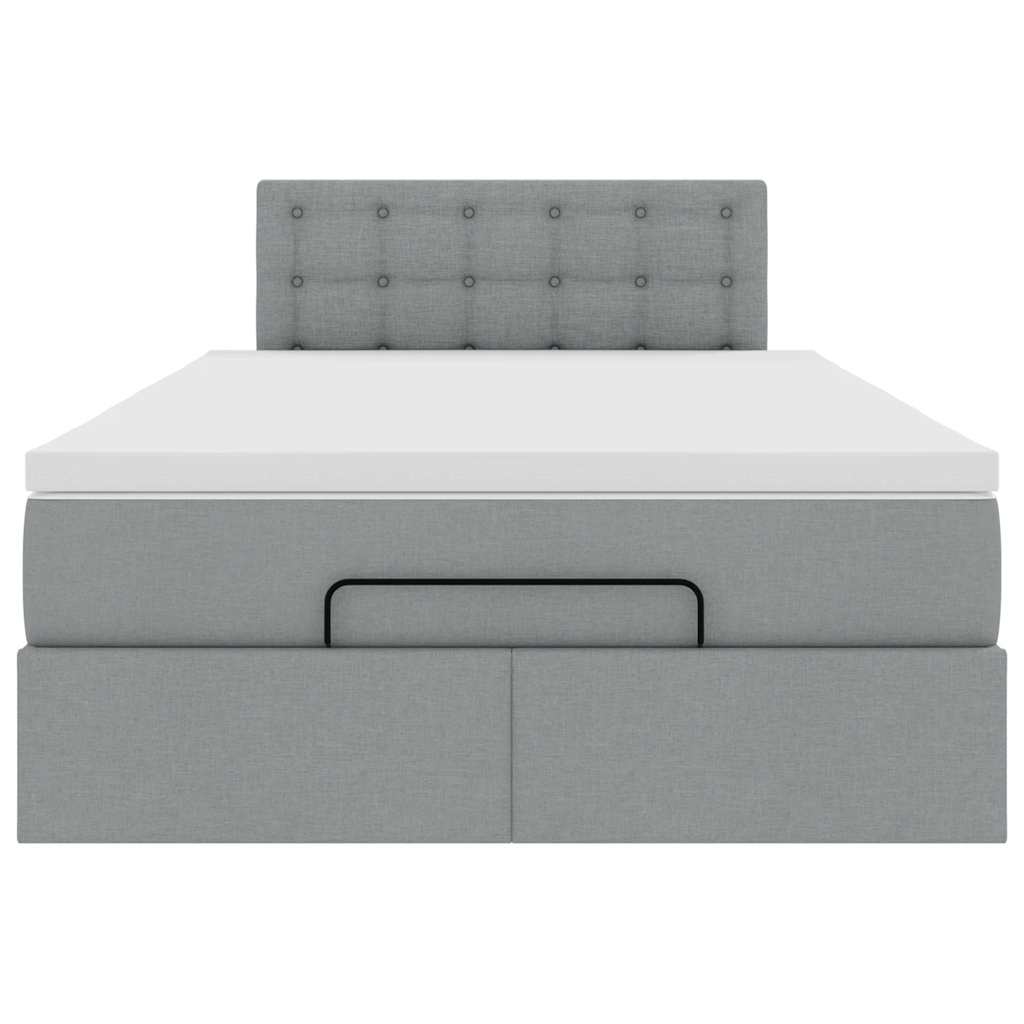 Ottoman bed met matras 120x190 cm stof lichtgrijs