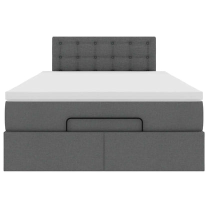 Ottoman bed met matras 120x190 cm stof donkergrijs
