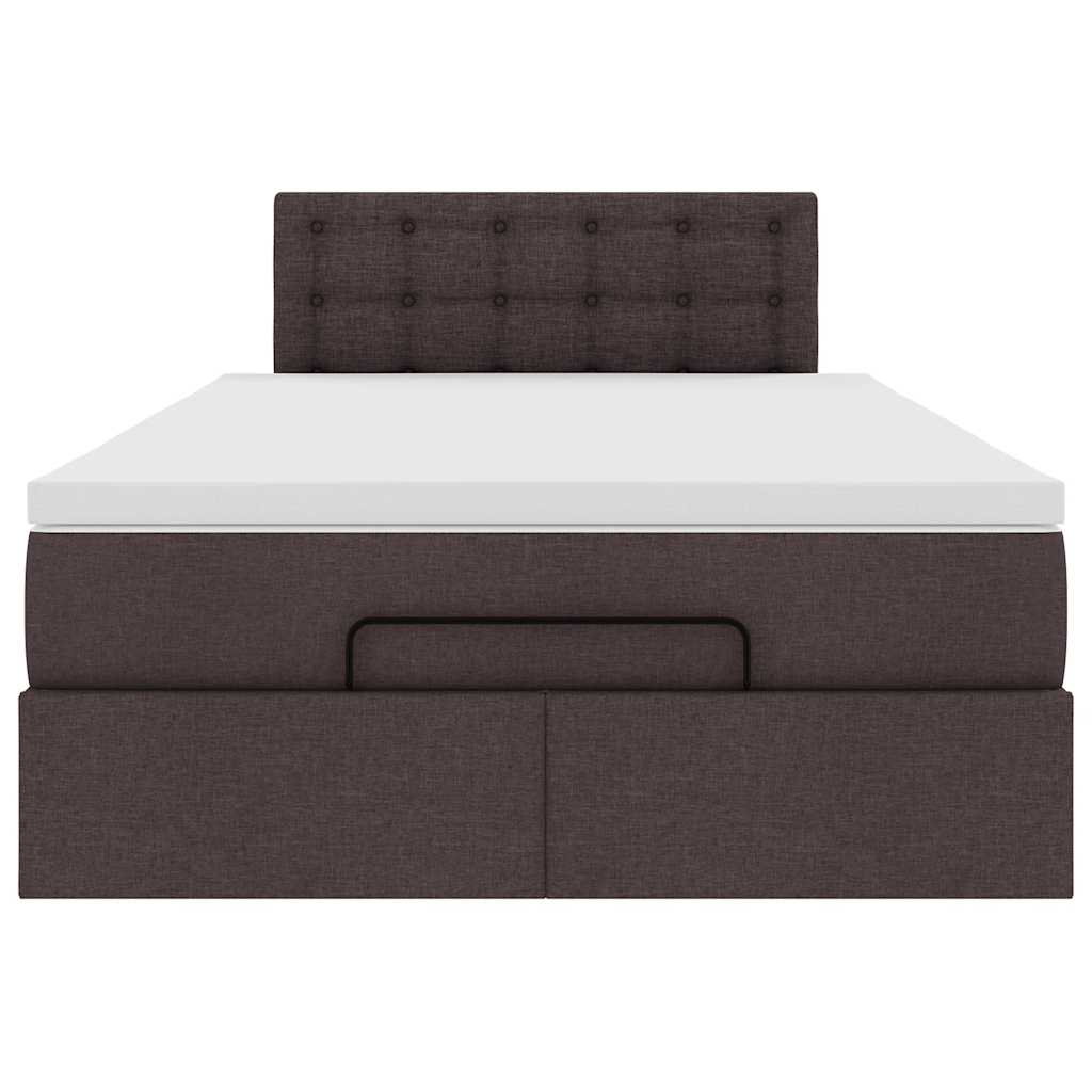 Ottoman bed met matras 120x190 cm stof donkerbruin