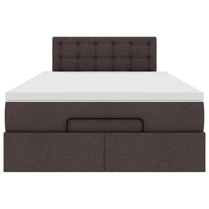 Ottoman bed met matras 120x190 cm stof donkerbruin