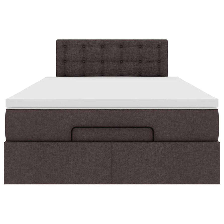 Ottoman bed met matras 120x190 cm stof donkerbruin