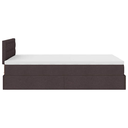 Ottoman bed met matras 120x190 cm stof donkerbruin