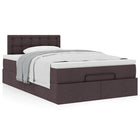 Ottoman bed with mattress 120x190 cm fabric dark brown