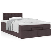 Ottoman bed met matras 120x190 cm donkerbruin