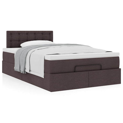 Ottoman bed met matras 120x190 cm stof donkerbruin