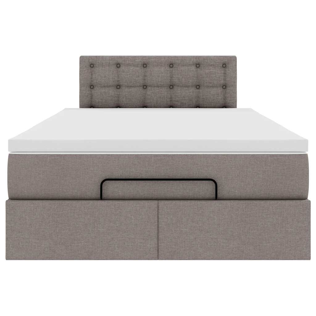 Ottoman bed met matras 120x190 cm stof taupe