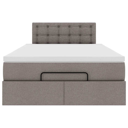 Ottoman bed met matras 120x190 cm stof taupe