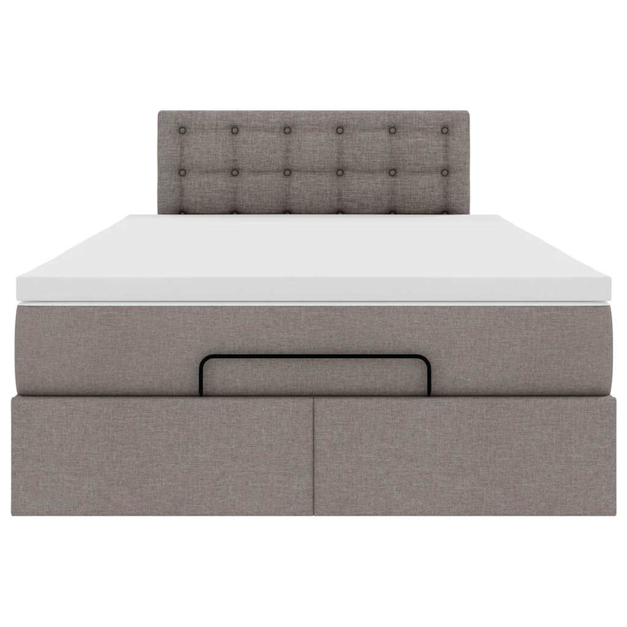 Ottoman bed met matras 120x190 cm stof taupe
