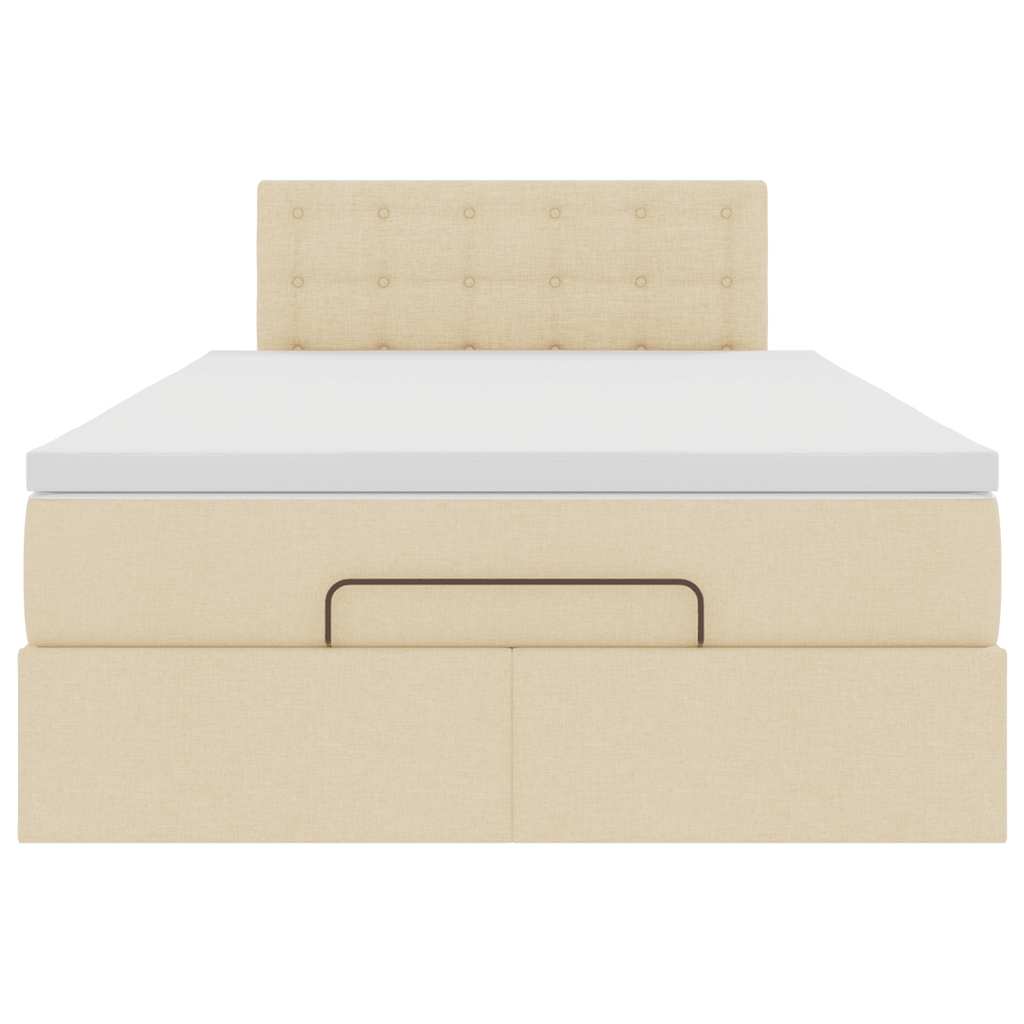 Ottoman bed met matras 120x190cm stof crèmekleurig