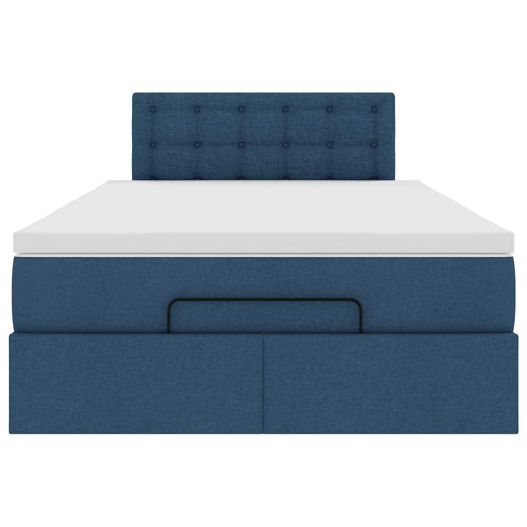 Ottoman bed met matras 120x190 cm stof blauw