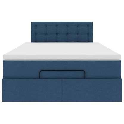 Ottoman bed met matras 120x190 cm stof blauw