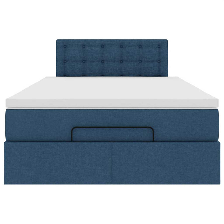 Ottoman bed met matras 120x190 cm stof blauw