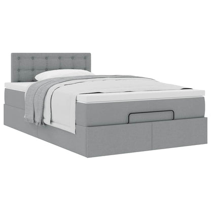 Ottoman bed met matras 120x200cm stof lichtgrijs
