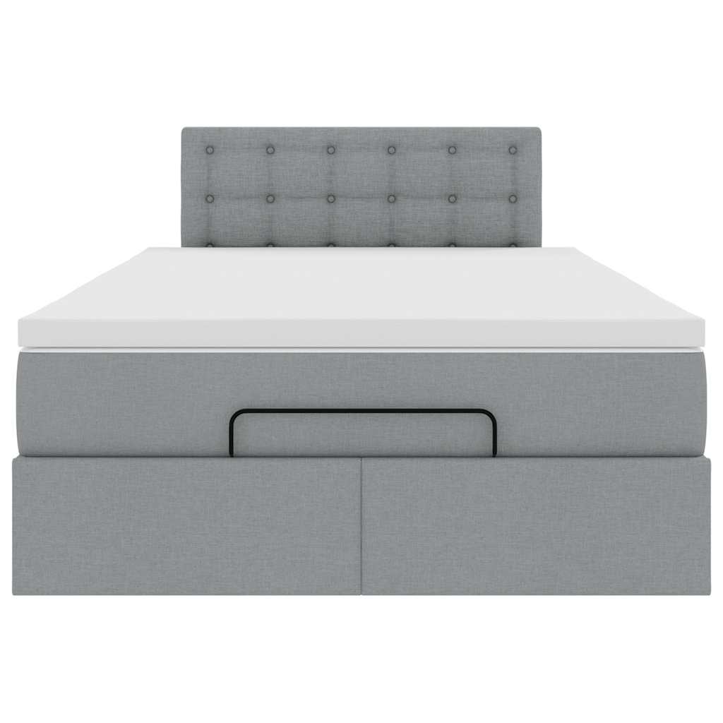 Ottoman bed met matras 120x200cm stof lichtgrijs