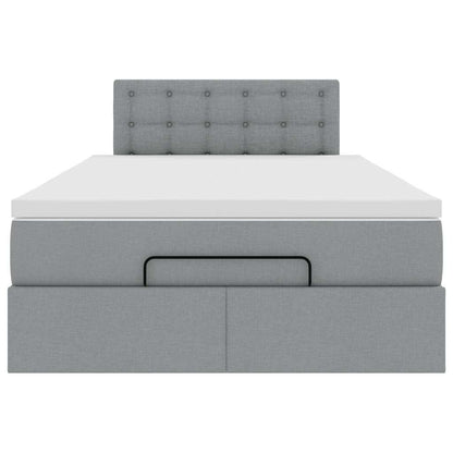 Ottoman bed met matras 120x200cm stof lichtgrijs