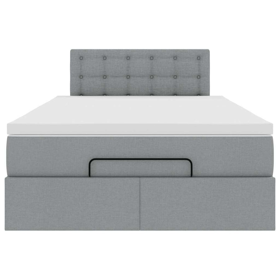 Ottoman bed met matras 120x200cm stof lichtgrijs