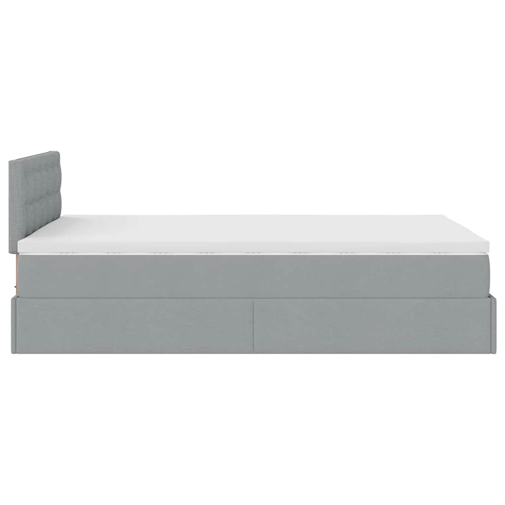 Ottoman bed met matras 120x200cm stof lichtgrijs