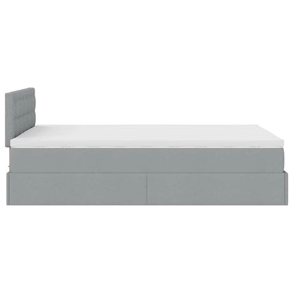 Ottoman bed met matras 120x200cm stof lichtgrijs