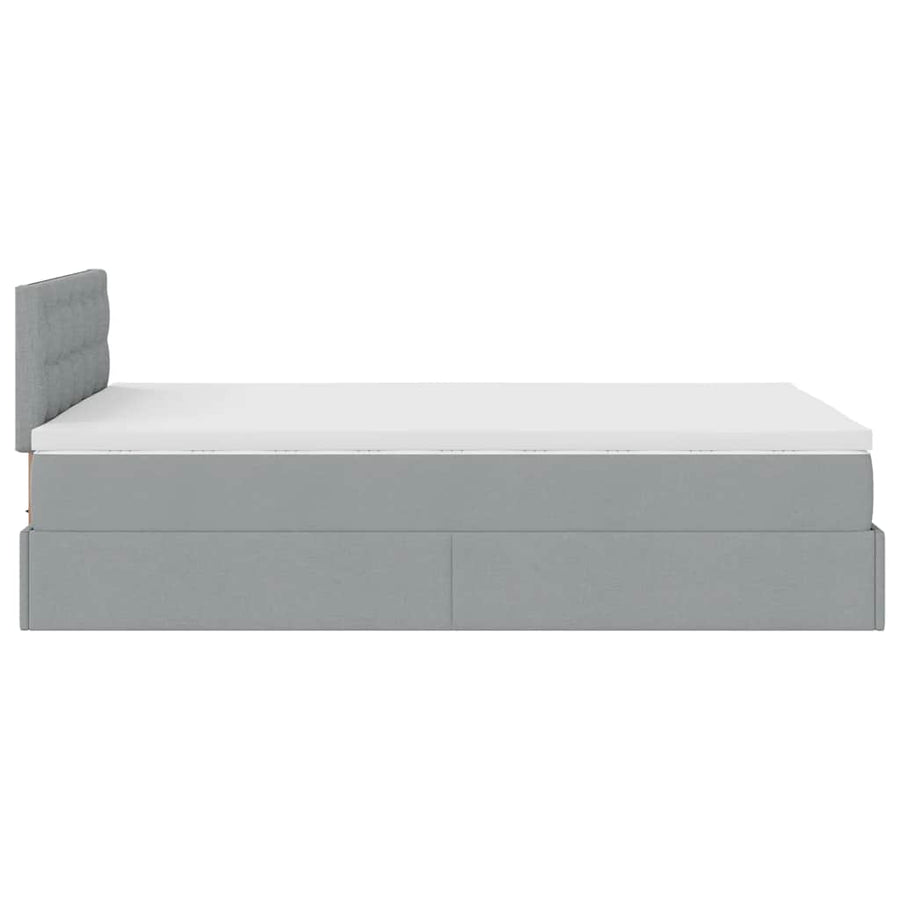 Ottoman bed met matras 120x200cm stof lichtgrijs