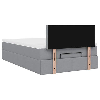 Ottoman bed met matras 120x200cm stof lichtgrijs