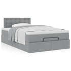 Bed with mattress 120x200 cm fabric light grey