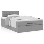 Bed met matras 120x200 cm stof lichtgrijs