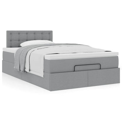 Ottoman bed met matras 120x200cm stof lichtgrijs