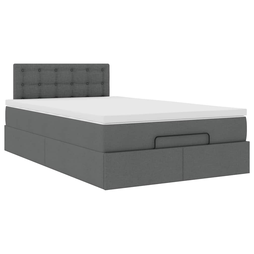 Ottoman bed met matras 120x200cm stof donkergrijs