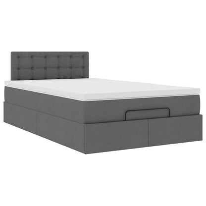 Ottoman bed met matras 120x200cm stof donkergrijs