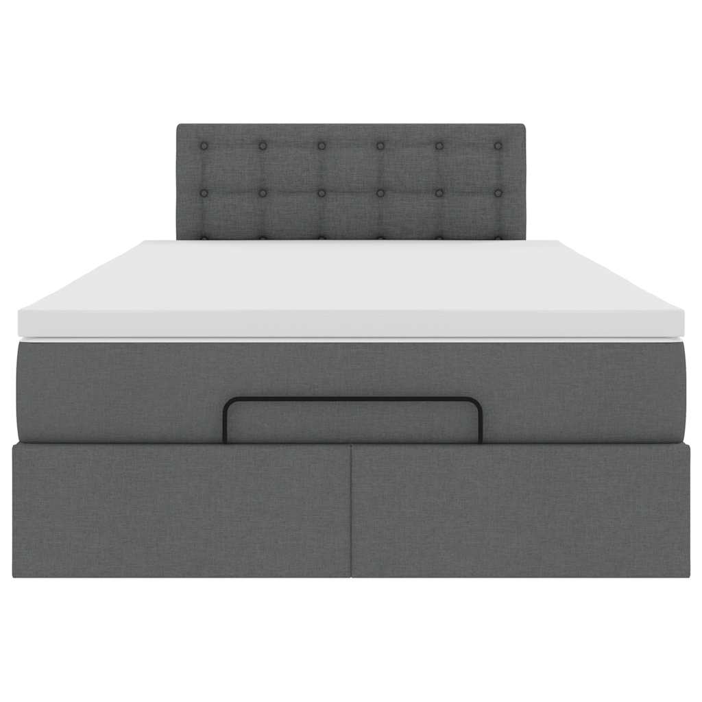 Ottoman bed met matras 120x200cm stof donkergrijs