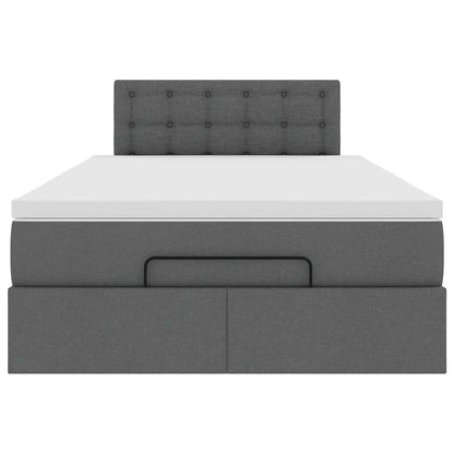 Ottoman bed met matras 120x200cm stof donkergrijs